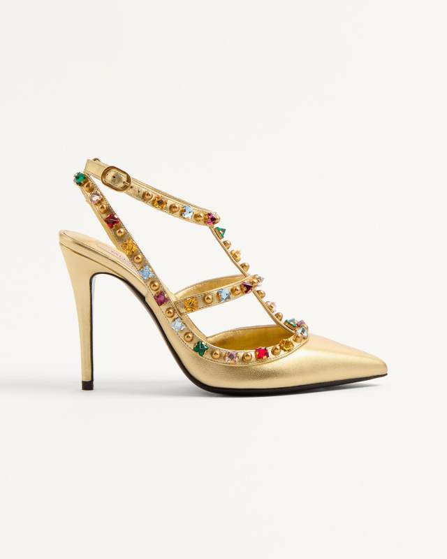 Rockstud Multicolor Ankle-Strap Pumps